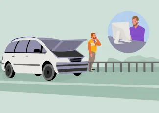 Voiture en panne illustraion