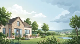 maison dans un environnement