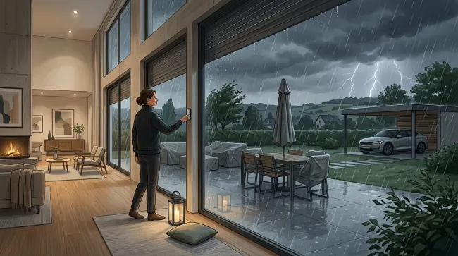 maison orage par la fenêtre